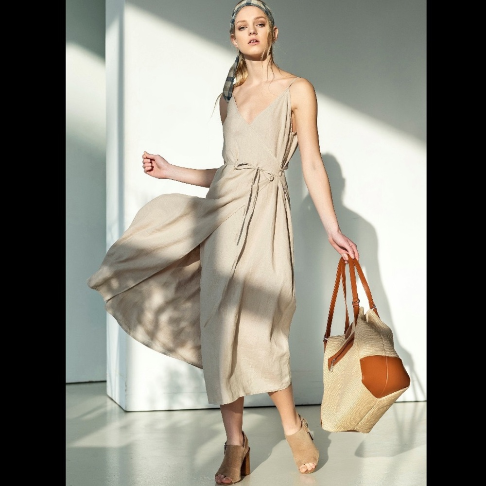 Linen wrap dress - LINENIDstudio